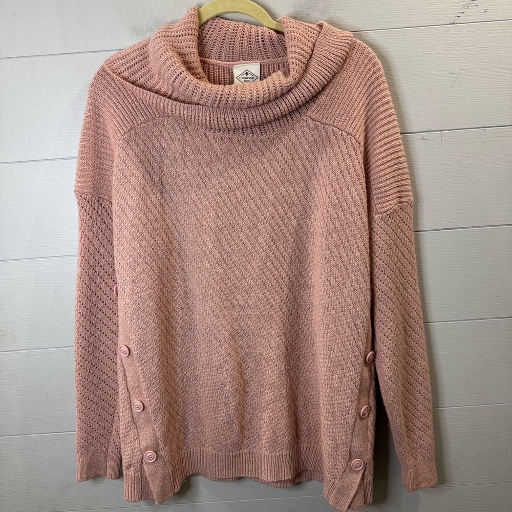 St. John's Bay Women's Dusty Pink Cowl Neck Sweater Size Medium
